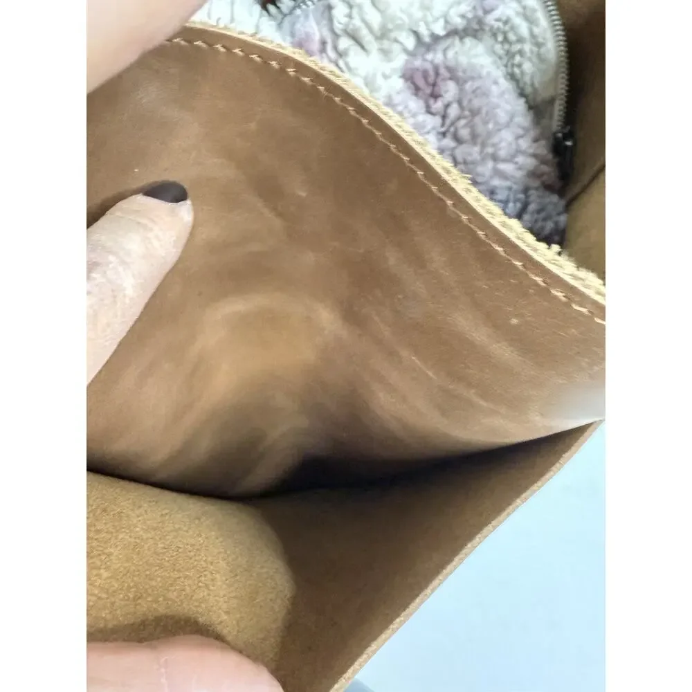 ABLE Lomi Leather Tote Beige 100% Leather Handbag Knotted Straps Ethically Made